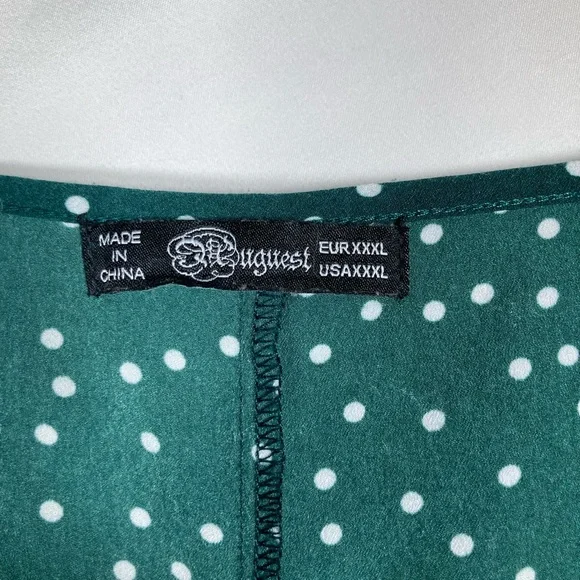 Uguest Green Polka Dot Long Sleeve Ruffle Dress Sz XXXL St.Patricks Day Spring - Picture 11 of 14